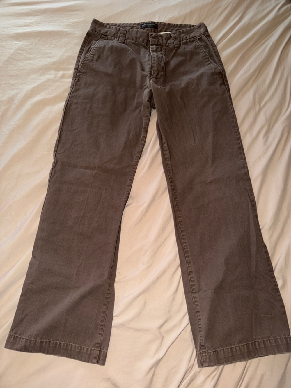 Vintage Banana Republic Brown Straight-Leg Cotton Pants